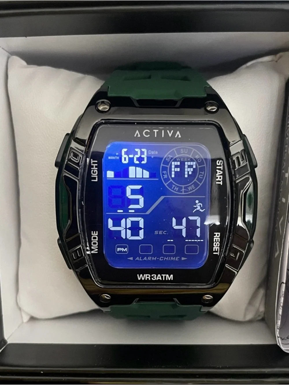 Ativa Green Silicone Watch Strap with Silver Buckle